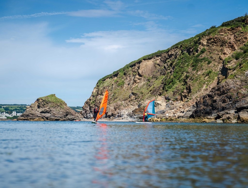 windsurfing lesson at polkerris